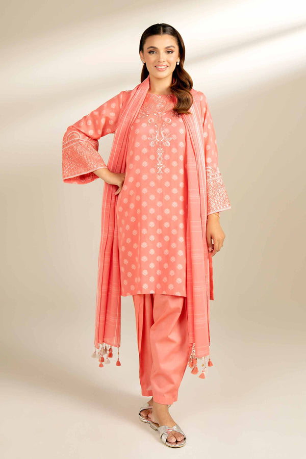 3 Piece - Yarn Dyed Embroidered Suit - 42402165