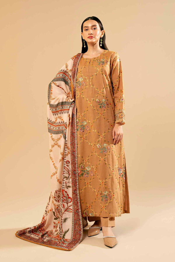 3 Piece - Yarn Dyed Embroidered Suit - 42404333