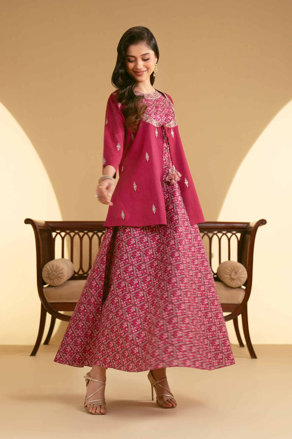 2 Piece - Printed Embroidered Suit - KFE25-29