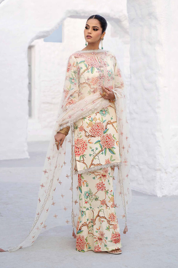 3 Piece - Printed Embroidered Suit - KFS25-38