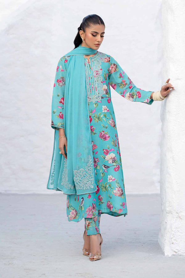 3 Piece - Printed Embroidered Suit - KFS25-44