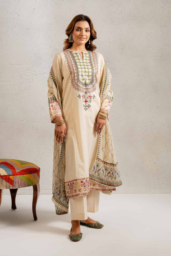 3 Piece - Embroidered Suit - PE25-132