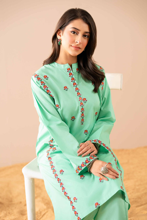 2 Piece - Embroidered Suit - PS25-47