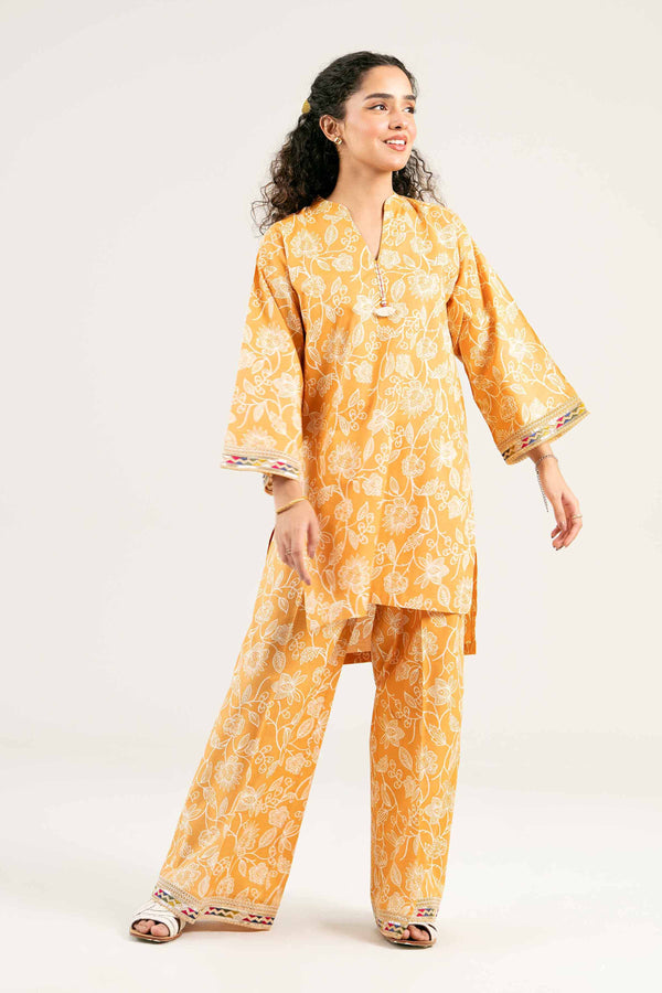 2 Piece - Printed Embroidered Suit - PS25-52