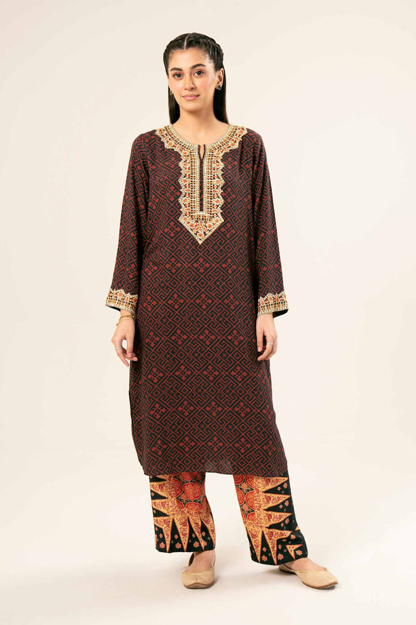 2 Piece - Printed Embroidered Suit - PW24-182