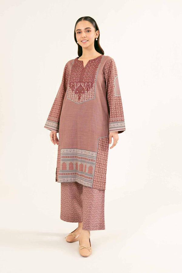 2 Piece - Printed Embroidered Suit - PW24-196