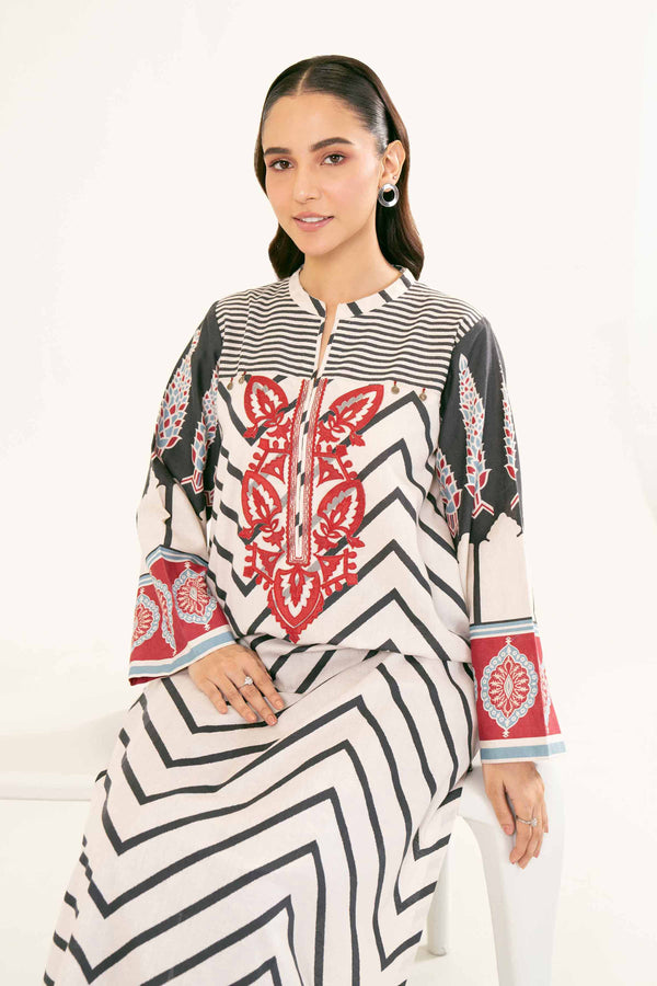 Printed Embroidered Shirt - PW24-223