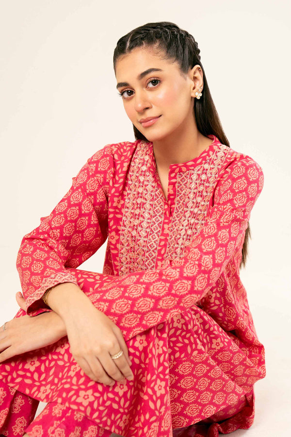 2 Piece - Printed Embroidered Suit - PW24-267