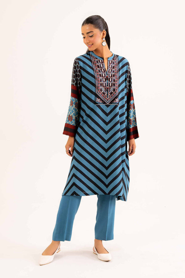 2 Piece - Printed Embroidered Suit - PW24-317