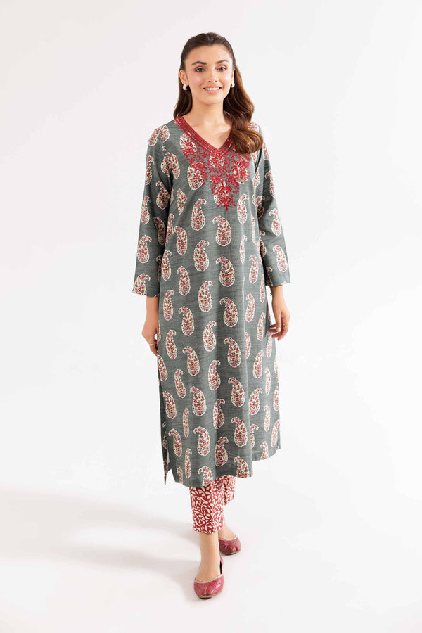 2 Piece - Printed Embroidered Suit - PW24-406